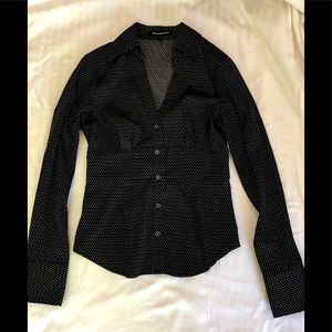 Express long sleeve blouse.  Size XS.  Beautiful black and white pattern.